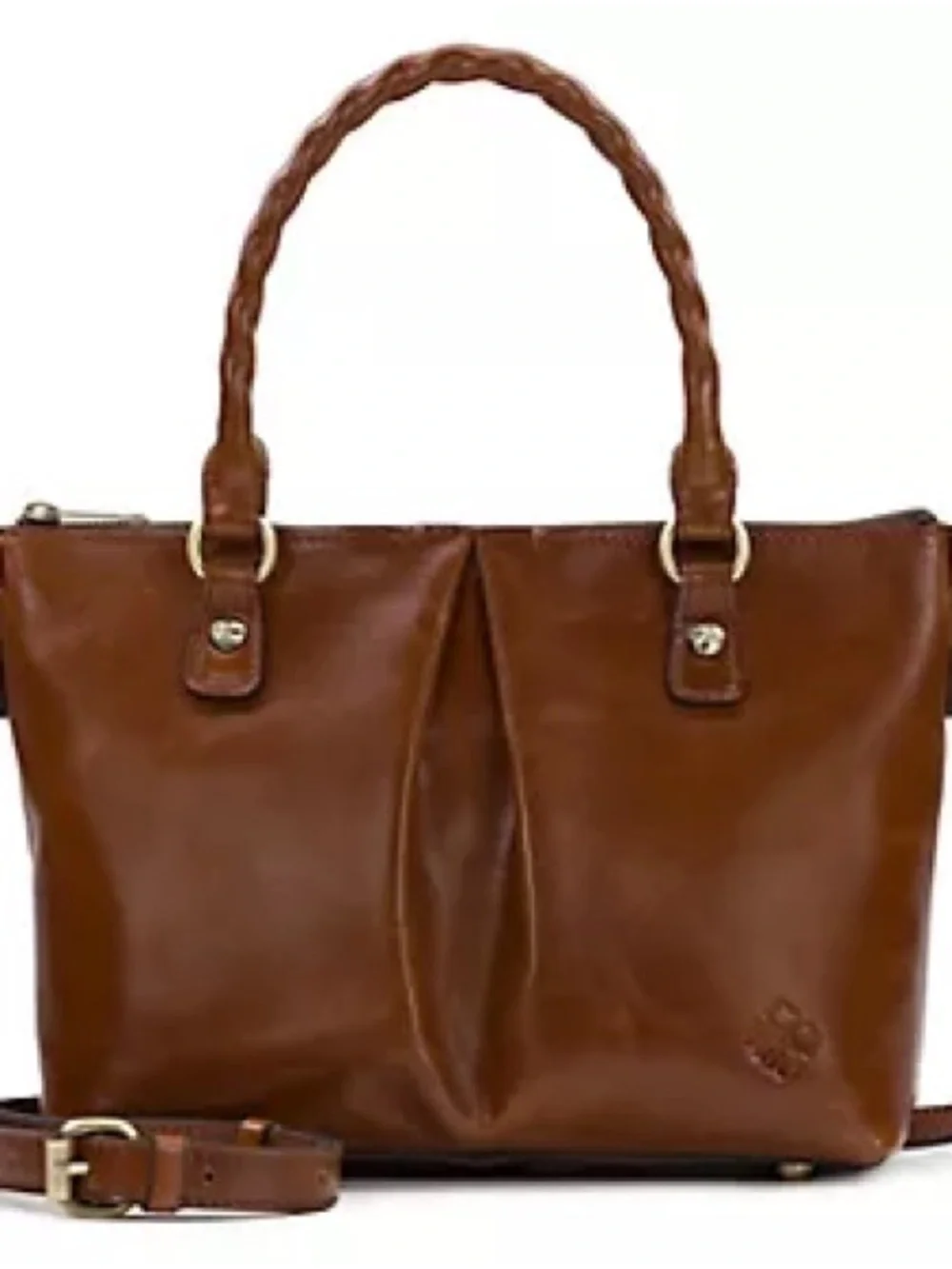 Patricia Nash Chestnut Brown Braided-Handle Leather Satchel - Picture 5 of 6